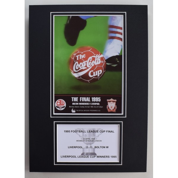 1995 League Cup Final A4 Photo Match Programme Display Football Liverpool LFC Perfect Gift Memorabilia