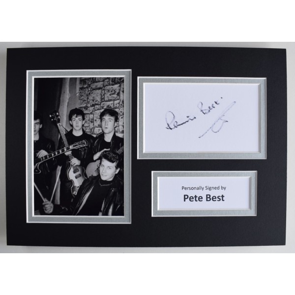 Pete Best Signed Autograph A4 photo display Beatles Music AFTAL COA Perfect Gift Memorabilia		