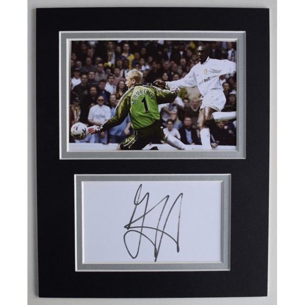 Jimmy Floyd Hasselbaink Signed Autograph 10x8 photo display Leeds United Football COA AFTAL Perfect Gift Memorabilia		