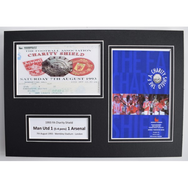 1993 FA Charity Shield A4 Photo Ticket Display Football Programme Man United Perfect Gift Memorabilia