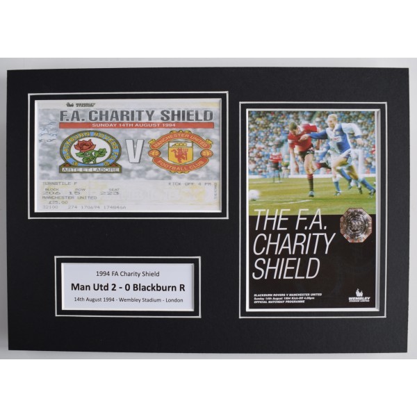 1994 FA Charity Shield A4 Photo Ticket Display Football Programme Man United Perfect Gift Memorabilia