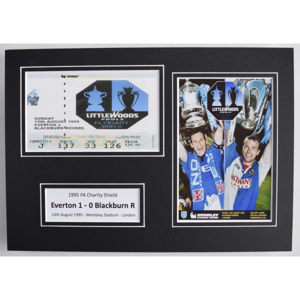 1995 FA Charity Shield A4 Photo Match Ticket Display Football Programme Everton Perfect Gift Memorabilia