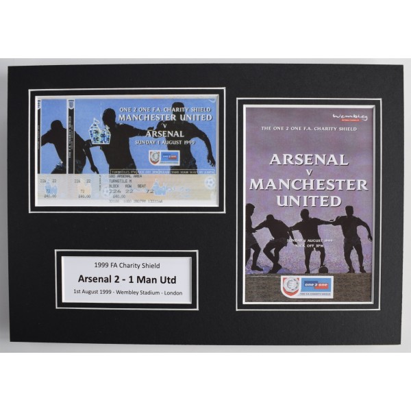 1999 FA Charity Shield A4 Photo Match Ticket Display Football Programme Arsenal Perfect Gift Memorabilia