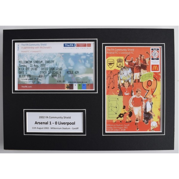 2002 FA Community Shield A4 Photo Ticket Display Football Programme Arsenal Perfect Gift Memorabilia