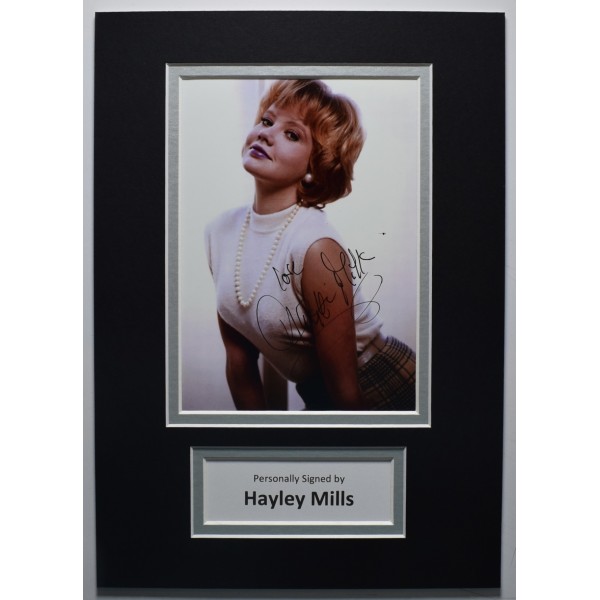 Hayley Mills Signed Autograph A4 photo display TV Film Pollyanna COA AFTAL Perfect Gift Memorabilia	