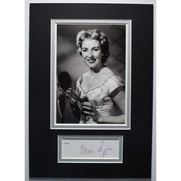 Vera Lynn Signed Autograph A4 photo display Music Singer WW2 Forces Sweetheart AFTAL Perfect Gift Memorabilia	