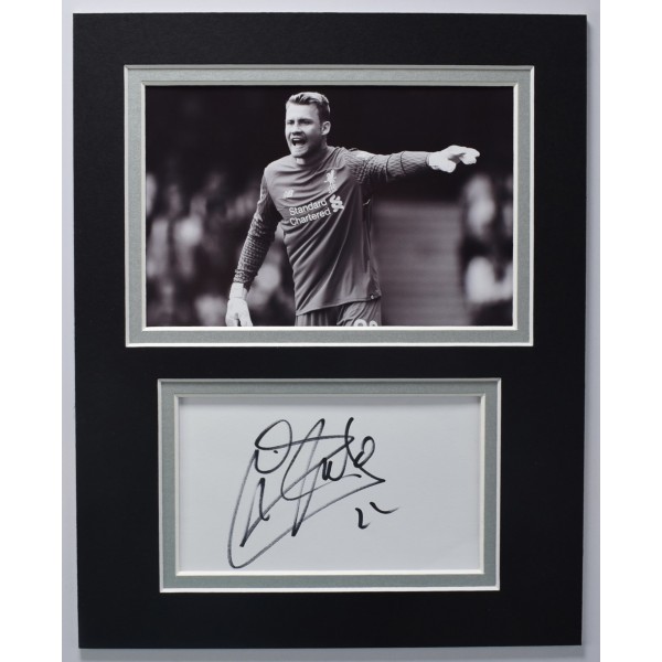 Simon Mignolet Signed Autograph 10x8 photo display Liverpool Football COA AFTAL Perfect Gift Memorabilia	