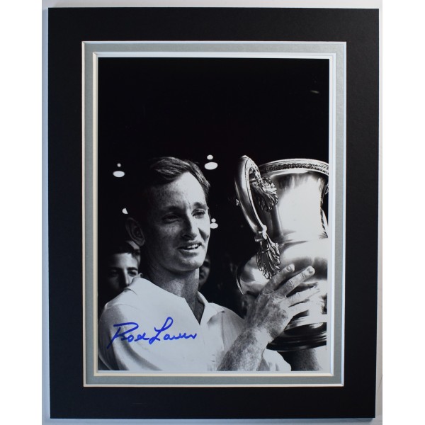 Rod Laver Signed Autograph 10x8 photo display Tennis Wimbledon COA AFTAL Perfect Gift Memorabilia	