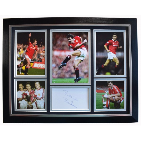 Bryan Robson Signed Autograph framed 16x12 photo display Manchester Utd AFTAL Perfect Gift Memorabilia	