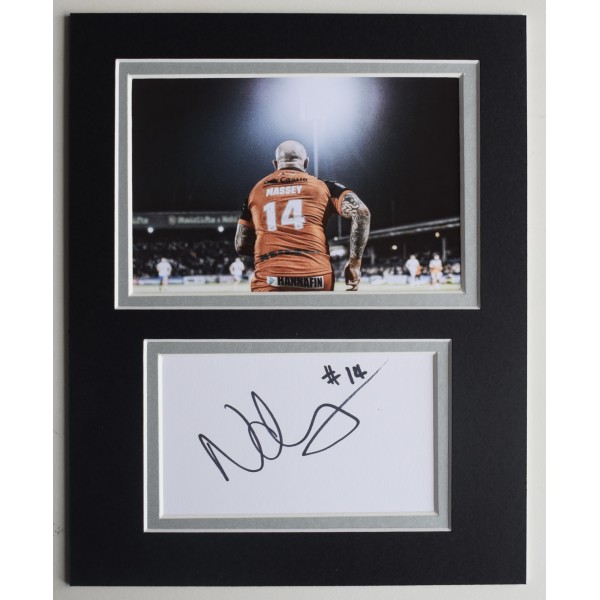Nathan Massey Signed Autograph 10x8 photo display Castleford Tigers Rugby League AFTAL Perfect Gift Memorabilia	