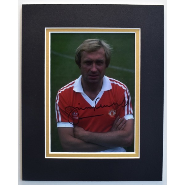 Jimmy Greenhoff Signed Autograph 10x8 photo display Man Utd Football COA AFTAL Perfect Gift Memorabilia	