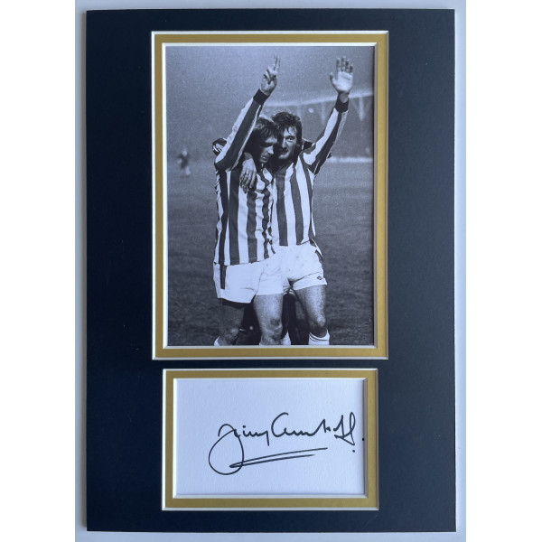 Jimmy Greenhoff Signed Autograph A4 photo mount display Stoke City Football COA Perfect Gift Memorabilia	