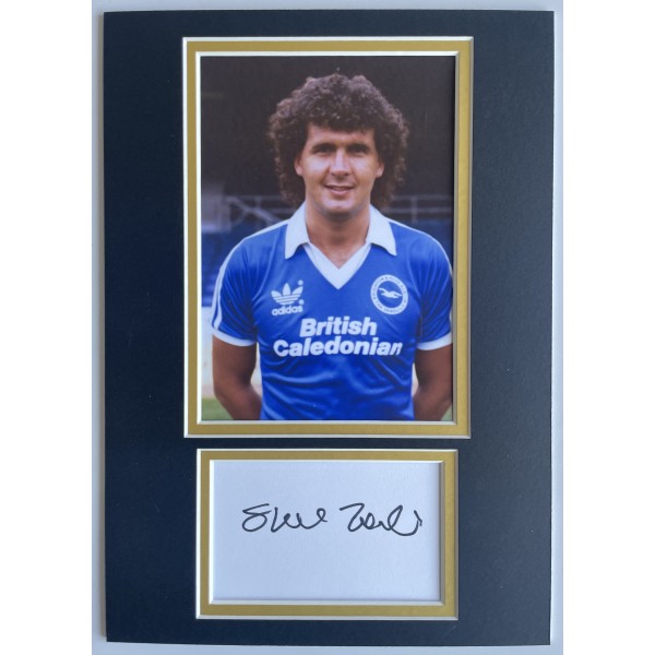 Steve Foster Signed Autograph A4 photo mount display Brighton Football COA Perfect Gift Memorabilia	