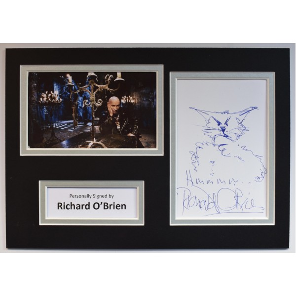 Richard O'Brien Signed Autograph A4 photo display Crystal Maze Art COA AFTAL Perfect Gift Memorabilia	