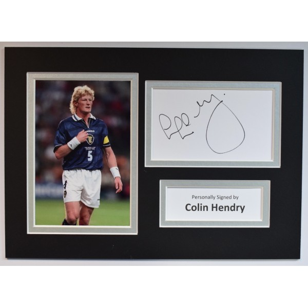 Colin Hendry Signed Autograph A4 photo display Rangers Football COA AFTAL Perfect Gift Memorabilia	
