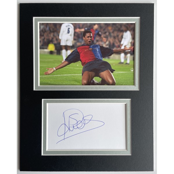 Patrick Kluivert Signed Autograph 10x8 photo mount display Barcelona Football Perfect Gift Memorabilia	