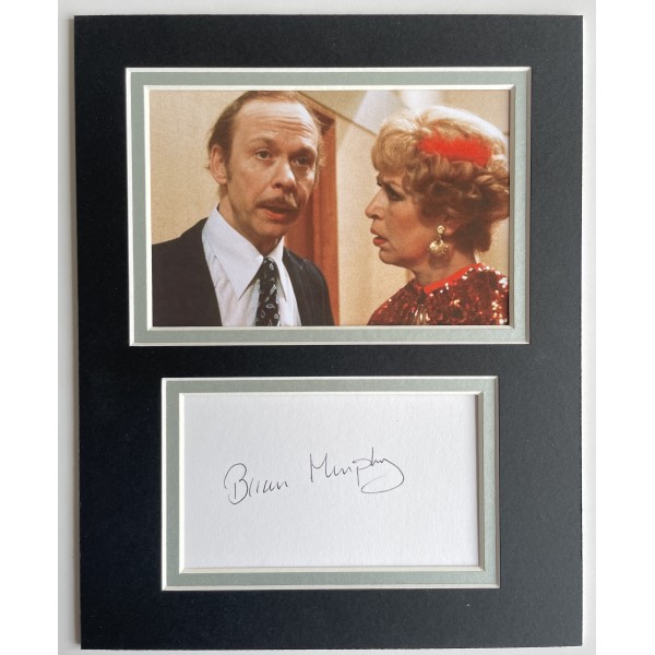 Brian Murphy Signed Autograph 10x8 photo mount display George & Mildred TV Actor COA Perfect Gift Memorabilia	