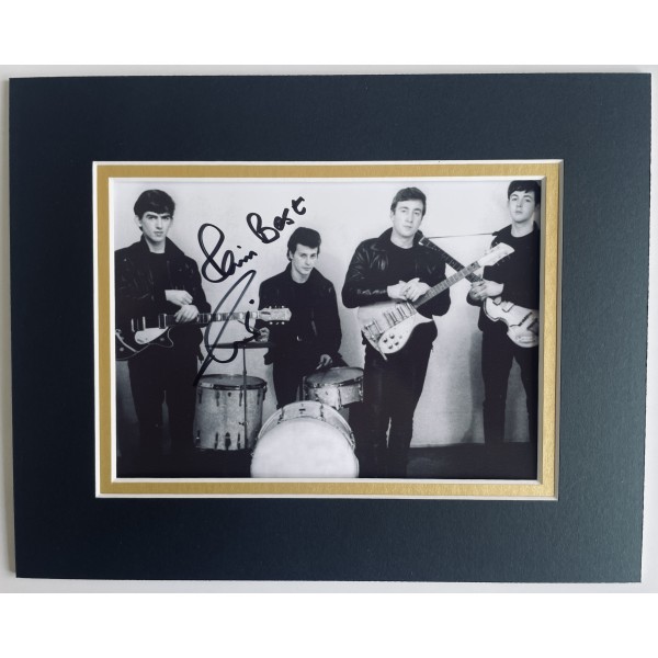 Pete Best Signed Autograph 10x8 photo display Music The Beatles Drums COA Perfect Gift Memorabilia	
