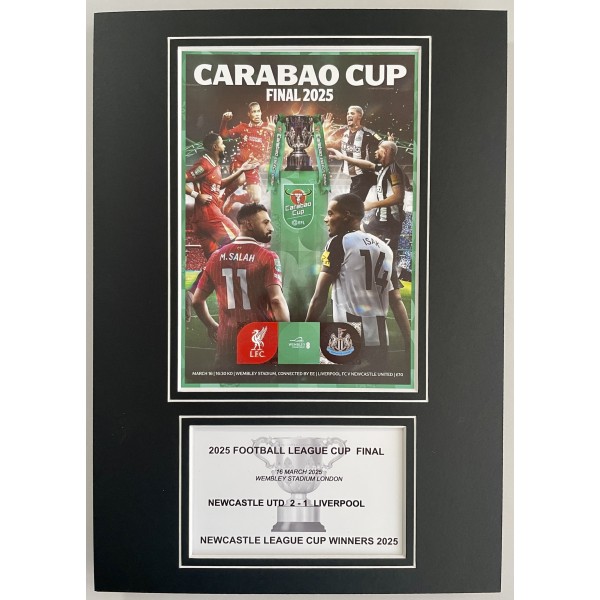 2025 Carabao Cup Final A4 Photo Match Programme Display Football Newcastle Utd