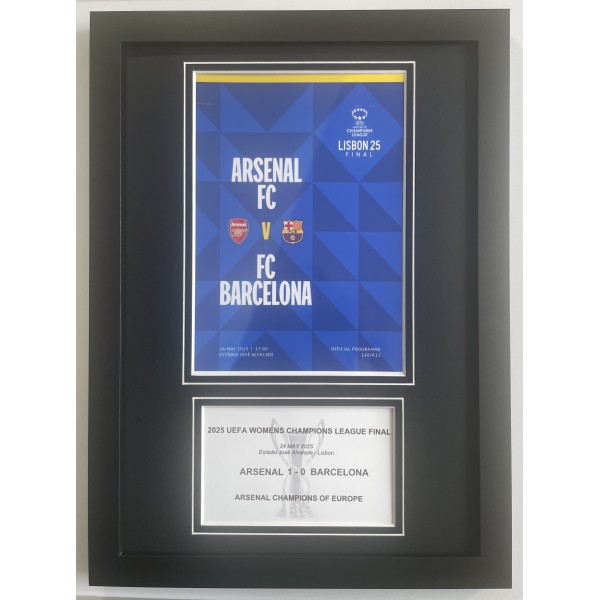 2025 Womens Champions League Final A4 Framed Photo Match Programme Display Arsenal Perfect Gift Memorabilia