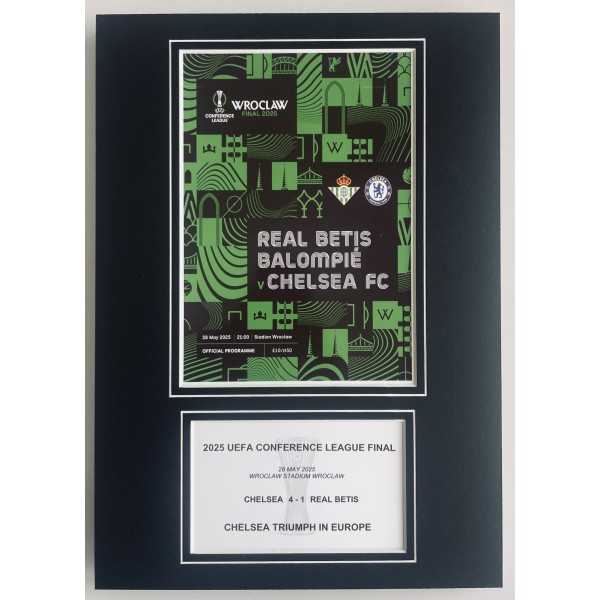 2025 UEFA Conference League Final Chelsea A4 Photo Programme Display Perfect Gift Memorabilia