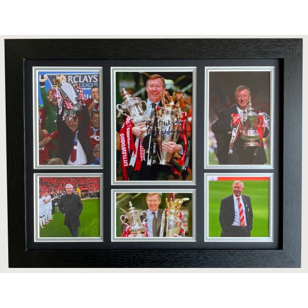 Alex Ferguson Signed Autograph framed 16x12 photo display Manchester United COA Perfect Gift Memorabilia	