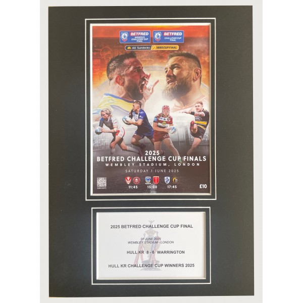 2025 Betfred Challenge Cup Final Rugby League Hull KR A4 Photo Programme Display Perfect Gift Memorabilia