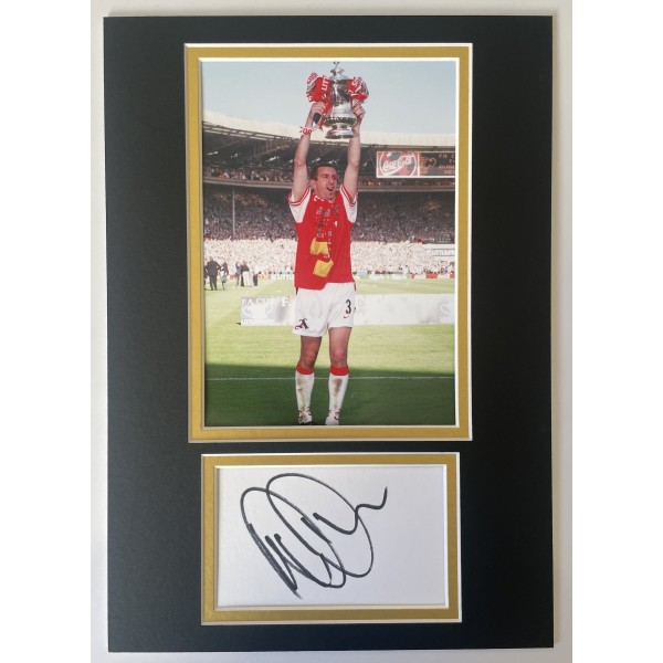 Nigel Winterburn Signed Autograph A4 photo display Arsenal Football COA Perfect Gift Memorabilia	