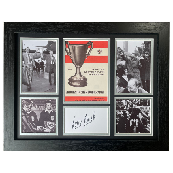 Tony Book Signed Autograph 16x12 framed photo display Manchester City Football Perfect Gift Memorabilia	