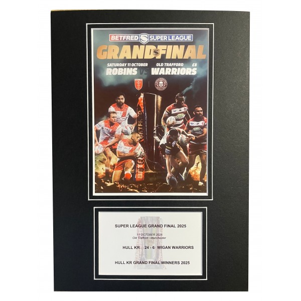 2025 Super League Grand Final Rugby League Hull KR A4 Photo Programme Display