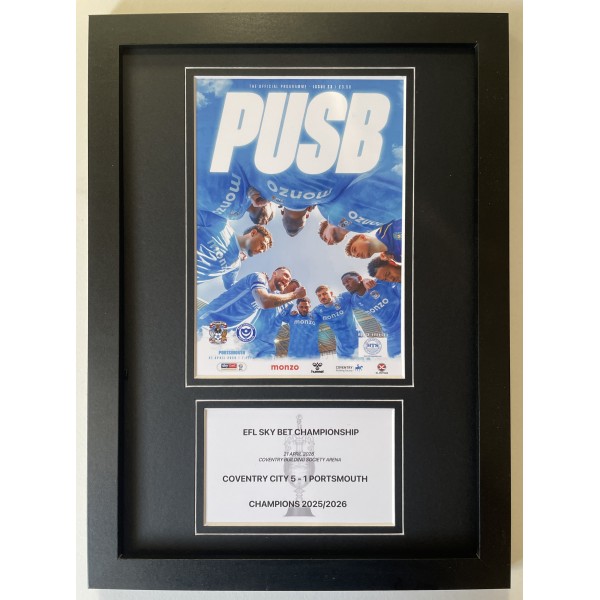 2026 EFL Championship Winners A4 Photo Match Framed Programme Display Coventry City Champions