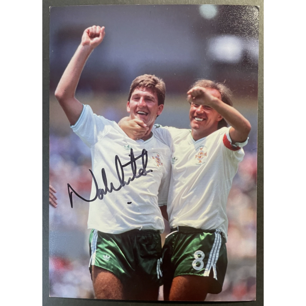 Norman Whiteside Signed Autograph 7x5 photo Republic Ireland Man Utd Football