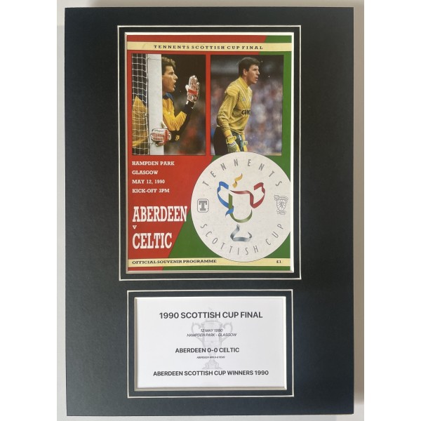 1990 Scottish Cup Final A4 Photo Match Programme Football Display Aberdeen