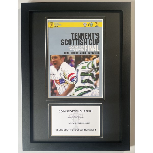 2004 Scottish Cup Final A4 Framed Photo Match Programme Football Display Celtic Perfect Gift Memorabilia	