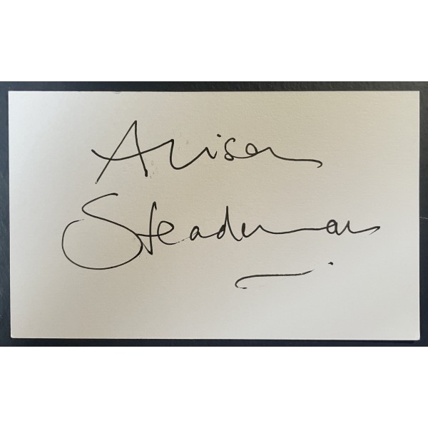 Alison Steadman Signed Autograph White Index Card TV Gavin & Stacey Actress COA Perfect Gift Memorabilia	