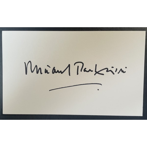 Michael Parkinson Signed Autograph White Index Card Chat Show TV Actor COA Perfect Gift Memorabilia	