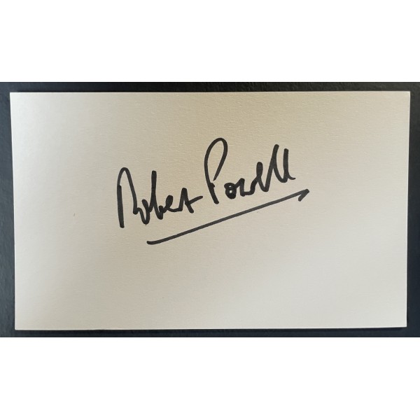 Robert Powell Signed Autograph White Index Card Jesus of Nazareth TV Actor COA Perfect Gift Memorabilia	