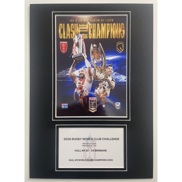 2026 Rugby World Club Challenge Hull KR A4 Photo Programme Display League