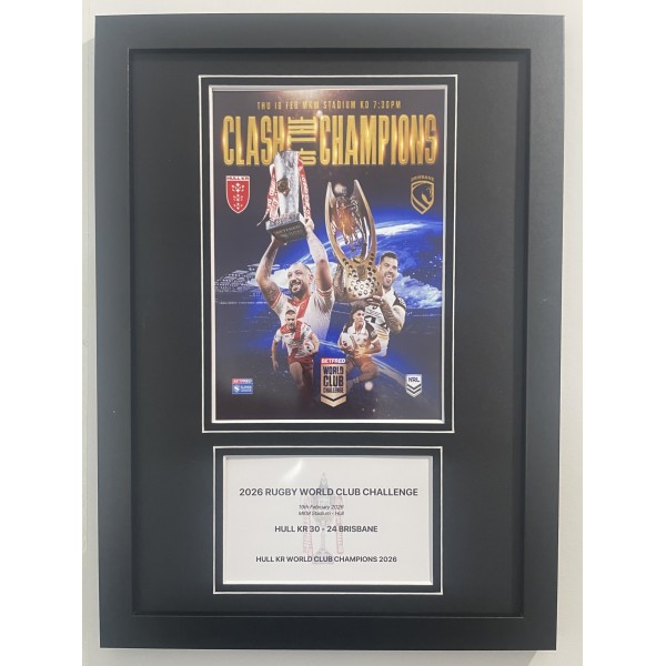 2026 Rugby World Club Challenge Hull KR A4 Photo Programme Display League Framed
