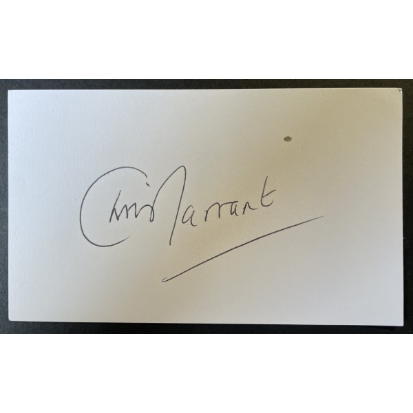Chris Tarrant Signed Autograph White Index Card TV Who Wants to be Millionaire Perfect Gift Memorabilia	