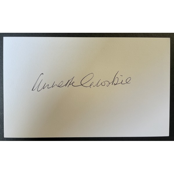 Annette Crosbie Signed Autograph White Index Card TV One Foot in the Grave COA Perfect Gift Memorabilia	