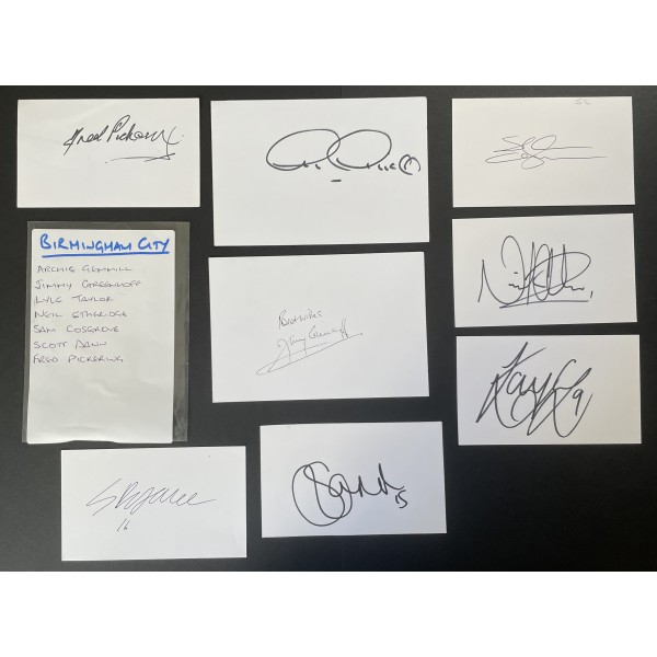 Birmingham City Signed Autograph Pack White Index Cards x7 Football Greenhoff