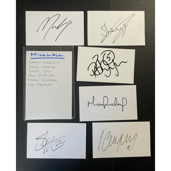 Millwall Signed Autograph Pack White Index Cards x6 Mark Crossley Lee Gregory