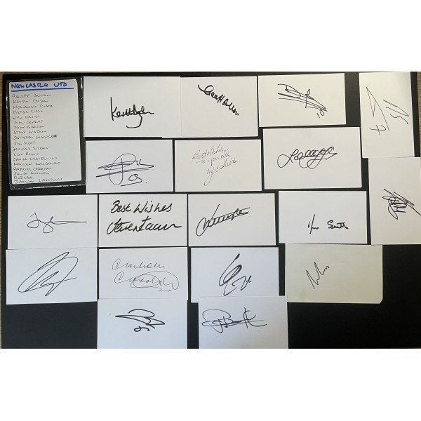 Newcastle Utd Signed Autograph Pack White Index Cards x18 Wyn Davies Lascelles
