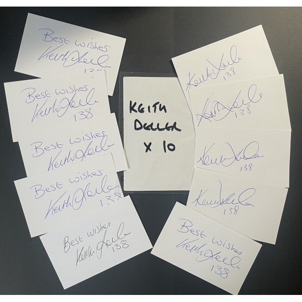Keith Deller x10 Signed Autograph Pack White Index Cards Darts Champion Sport