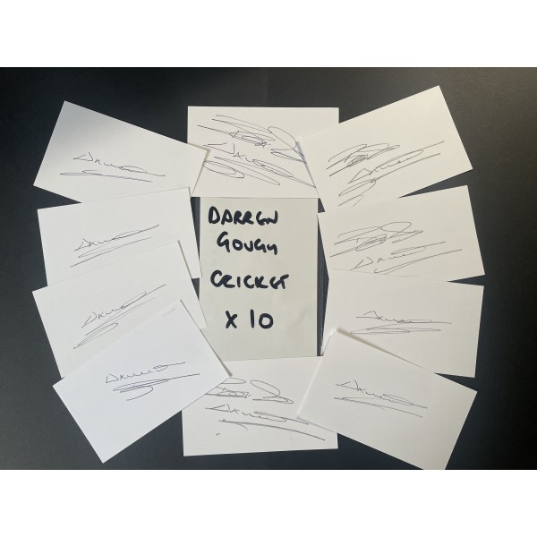 Darren Gough x10 Signed Autograph Pack White Index Cards England Cricket COA