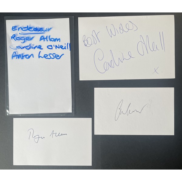 Endeavour Signed Autograph Pack White Index Cards x3 Roger Allam Anton Lesser Perfect Gift Memorabilia