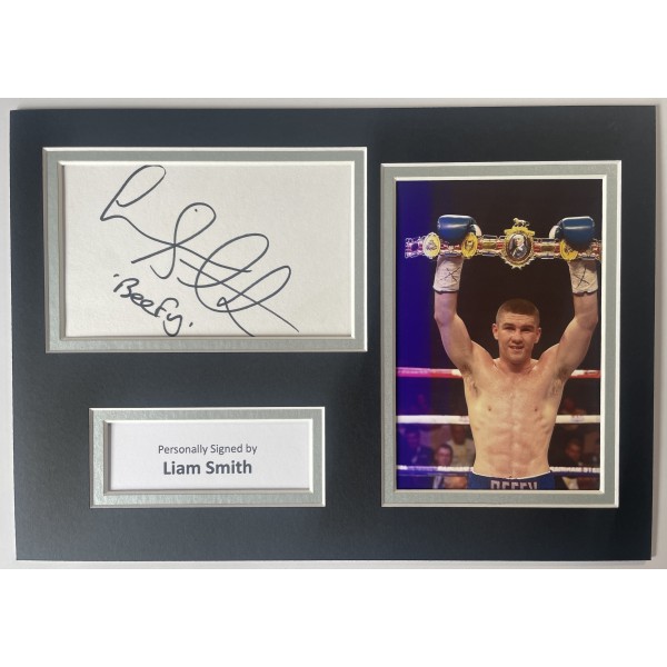 Liam Beefy Smith Signed Autograph A4 photo display Boxing Boxer Sport COA
