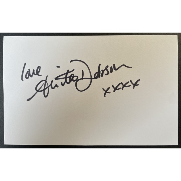 Anita Dobson Signed Autograph White Index Card Eastenders TV Actress COA
