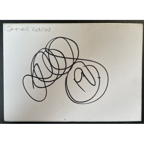 James Collins Signed Autograph White Index Card West Ham United Utd Football COA